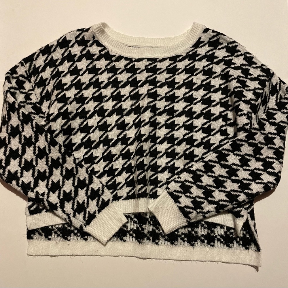 black & white houndstooth sweater from william rast